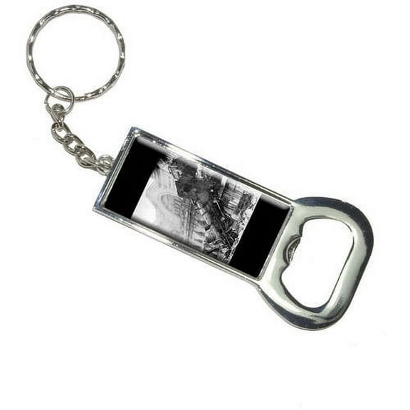 Train Steam Locomotive Wreck Building At Montparnasse Keychain Bottle Bottlecap Opener