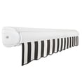 thumbnail image 3 of Awntech 12 Ft Key West Right Motorized Heavy Duty Patio Retractable Awning with Cassette (144in x 9.38in x 120in), Black/White Stripe, 3 of 7