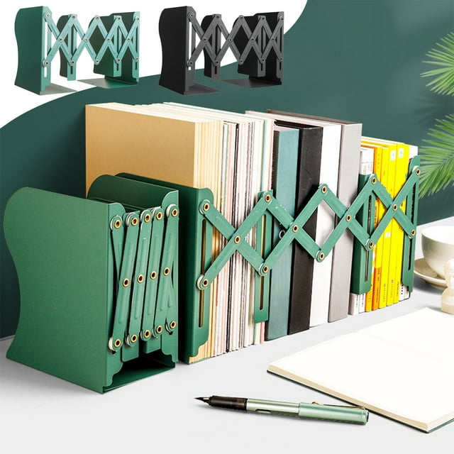 Under 10,Retractable Book Stand, Student Desktop Book Folding Display Shelf, Iron Bookcase, Stationery Storage, Adjustable Book Block Stand, | Metal, Black-474 $BS$3