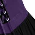 thumbnail image 7 of TFEOQRY Women's Gothic Dress Cold Shoulder Sheer Ruffle Sleeves Lace Up Front Layered Mesh Skirt Outfit Purple, 7 of 7