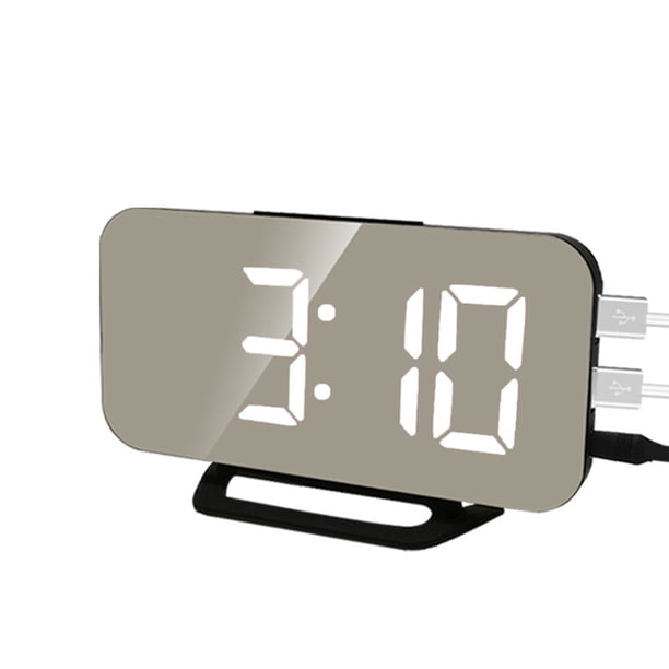 Espejos para Pared Creativo Recién Nacido Led Reloj Electrónico Digital Espejo Reloj de Pared Usb Teléfono Móvil Calendario de Carga Reloj Despertador Usb a Usb C