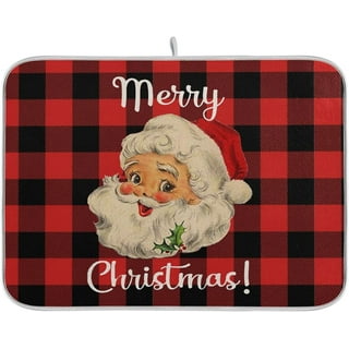 Christmas Dish Drying Mat for Kitchen Counter Decor Absorbent Reversible  Microfiber Red Truck Buffalo Check Dishes Drainer Mats - AliExpress