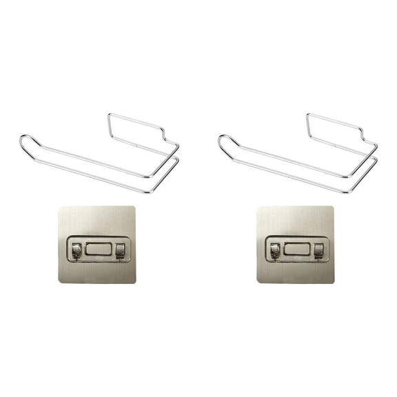 Stainless Steel Self Adhesive Paper Towel Holder No Drill Wall Mounted Tissue Roll Rack Rustproof Bathroom Kitchen Toilet Towel Organizer Storage Holder 2 Pack 7.3 x 3.7 x 1.7in
