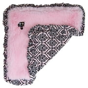 Bessie and Barnie Bubble Gum / Versailles Pink Luxury Ultra Plush Faux Fur Pet/ Dog Reversible Blanket (Multiple Sizes)