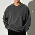 thumbnail image 2 of WAVSUF Boys Solid Sweatshirt, Round Neck Loose Fit Long Sleeve Winter Warm Comfort Pullover Gray 3, 2 of 8