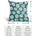thumbnail image 4 of Teal Pillow Covers 20X20 Inch White Floral Daisy Geometry Decorative Couch Pillow Cases Spring Summer Flower Decorative Throw Pillows Set of 2 Rustic Home Decor for Room Couch Porch Patio, 4 of 6