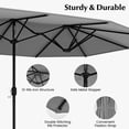 thumbnail image 5 of Spaco 10 Pieces Patio Wicker Dining Set, Table with 15 Feet Double-Sided Patio Umbrella, Dining Set for Outdoor, Gray, 5 of 11