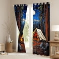 thumbnail image 3 of Erosebridal Happy Camping Black Out Curtains,Rustic Country Theme Adventure Curtains Pack of 2 (42x63 Each) For Boys Kids, 3 of 7