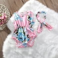 thumbnail image 5 of Kiapeise Baby Girls Sleeveless Print Romper + Headband, 5 of 5