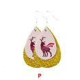 thumbnail image 2 of New Creative Double Drop-shaped Christmas Leather Earrings------Product code 78579, 2 of 2