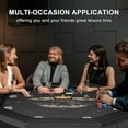 thumbnail image 2 of RayChee  Poker Table Foldable, 48 inch - 8 Player Octagonal Texas Holdem Table w/Cushioned Rail, Stainless Steel Cup Holders, Casino-Grade Felt Surface Portable and Durable(Black), 2 of 8