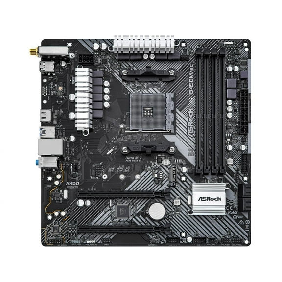 ASRock B450M/AC R2.0 AM4 AMD Promontory B450 SATA 6Gb/s Micro ATX AMD Motherboard