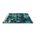 thumbnail image 2 of Ahgly Company Machine Washable Indoor Rectangle Patchwork Turquoise Blue Transitional Area Rugs, 2' x 4', 2 of 4