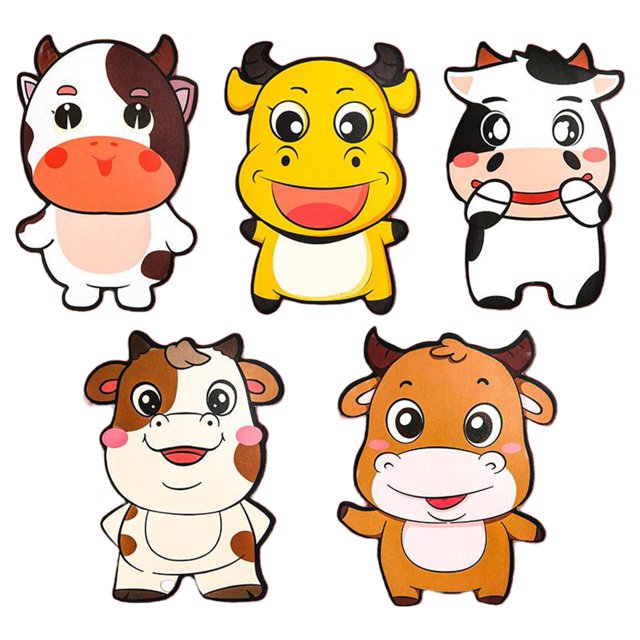 5 unidades Sobres Rojos chinos paquetes de año de nuevo 5 dibujos animados patrones de buey Hongbao sobre 2021 buey chino año de nuevo paquete de dinero de dibujos animados mayimx Sobres rojos de año nuevo chino