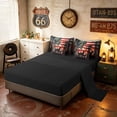 thumbnail image 5 of Manfei USA Flag King Bedding, Forest Deer Family Silhouette King Bed in a Bag, Red Black, Black Reversible 7-Piece, 5 of 6