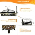 thumbnail image 5 of FIONA'S MAGIC Fire Pit for Outside, 30 inch Outdoor Large Steel Firepit Bowl, Swivel BBQ Grill for Backyard Bonfire Patio, 5 of 6