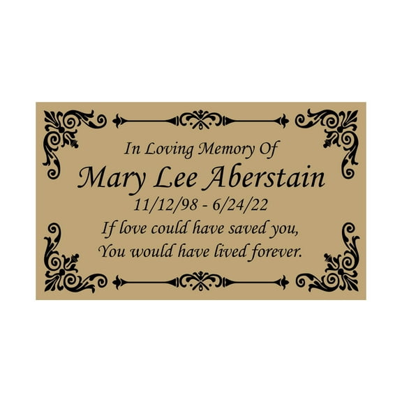 Memorial Plaque In Multiple Colors With Personalization - 8" x 3"