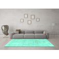 thumbnail image 3 of Ahgly Company Machine Washable Indoor Rectangle Persian Turquoise Blue Traditional Area Rugs, 8' x 12', 3 of 4
