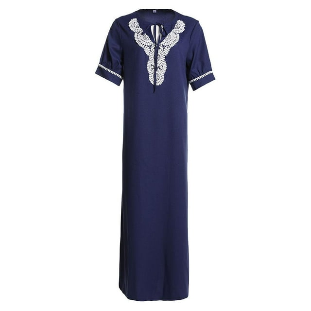con Cuello en V de en para Mujer METRO Salvador Vestido largo largo para mujer