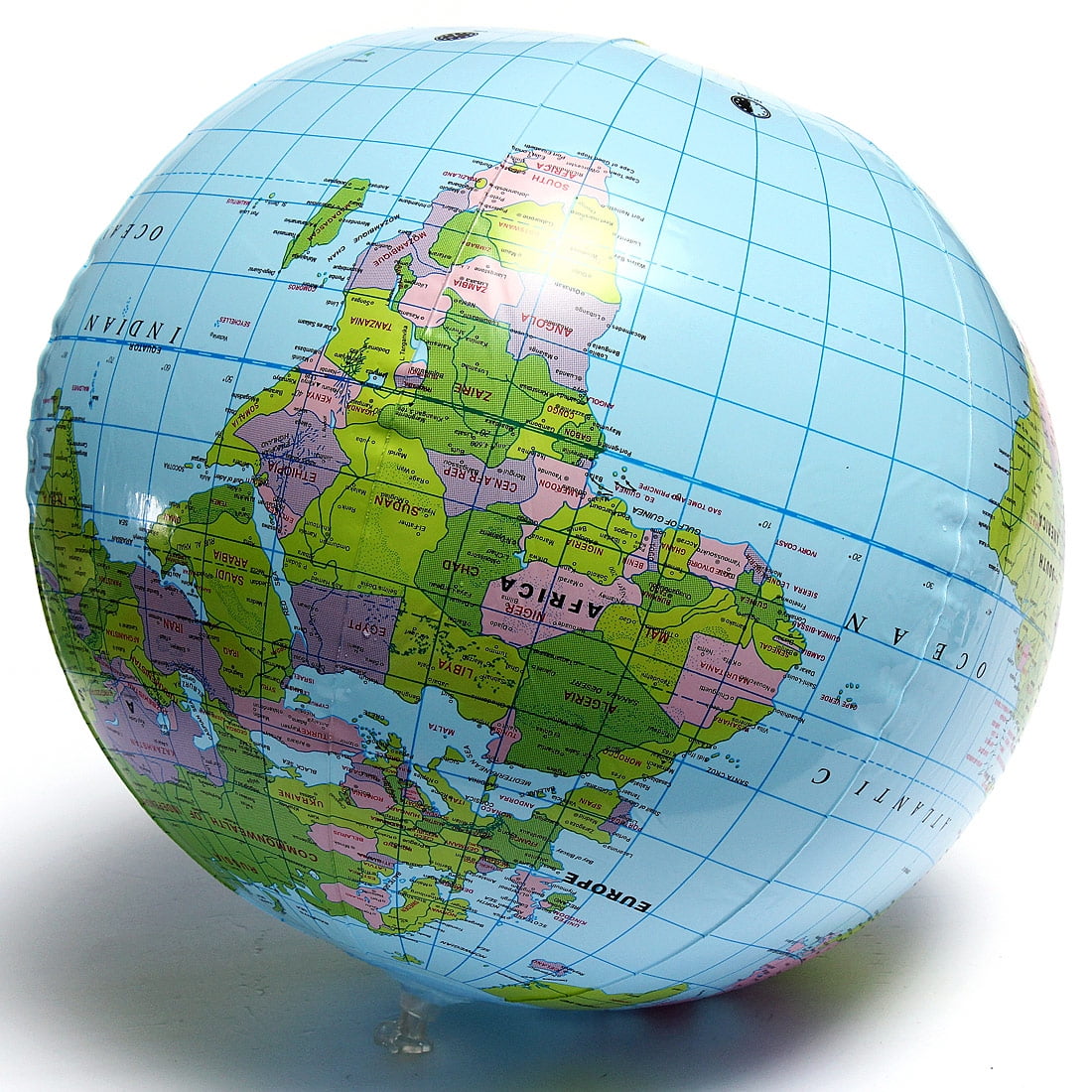 38CM PVC World Globe Earth Atlas Ball World Map Inflatable Geography Toy Tutor 