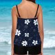 thumbnail image 3 of Traje de baño de dos piezas para mujer, trajes de baño para mujer, traje de baño de dos piezas con espalda de tirantes y estampado conservador para mujer, vestido de baño para mujer, 3 of 3