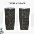 thumbnail image 3 of 20oz Tumbler With Lid And Straw, Geometric Texture Vacuum Insulated Iced Coffee Mug Reusable Travel Cup Stainless Steel Water Bottle, 3 of 6
