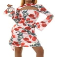 thumbnail image 2 of Femmes Élégante Mini Robe Longue Selecve Bodycon Coupe Courte Robe à Volants Slim Fit Clubwear, 2 of 6