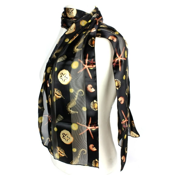 Scarf - Silk Feel Touch - Sea Life – SF-ON1535BK