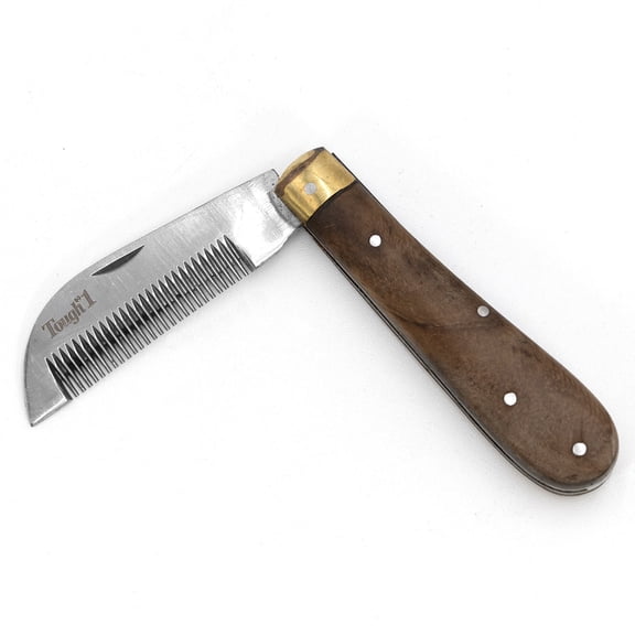 Jeffers Equine Folding Pocket Stripping Comb for Horses – Compact Foldable Grooming Tool, Wooden Handle, Steel Blade, Mane, Tail & Horse Coat Stripping, Thinning, Portable Equestrian Grooming