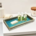 thumbnail image 4 of nu steel Mosaic Tray for Luxurious bath countertop, Holder for Guest Hand Towel, Watch, Earring, Makeup Brush, Reading Glass, Perfume, Jewelry, Perfect For Kitchen Counters, Bathrooms , Aqua Mosaic, 4 of 6