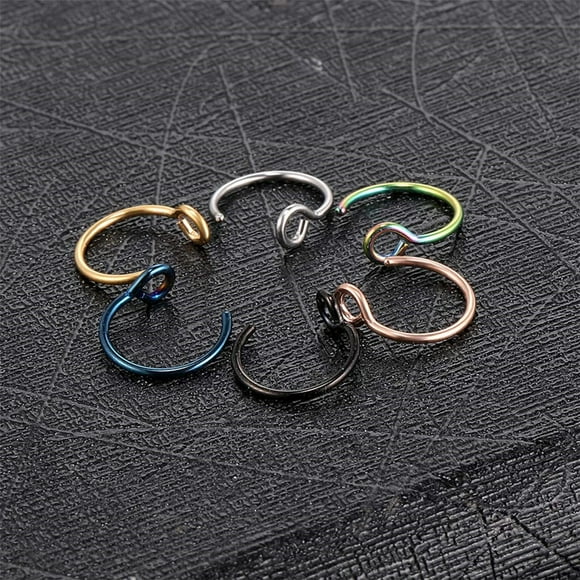 TopLLC Stainless Steel Nose Hoop Clip-on Cartilage Hoop Septum Nose ring