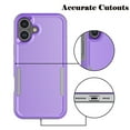 thumbnail image 4 of For iPhone 17 Phone Case, with Tempered Glass Screen Protector, Heavy Duty Rugged Shockproof Full Body Protection Sturdy Durable Cover Cute Bumper for Apple iPhone 17 5G -Purple, 4 of 7