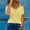Yellow, variant on Blouses for Women Dressy Casual Short Sleeve Blouses for Women Fashion Women's Summer V-Neck Casual Lace Patchwork Solid CaimsBlouse Top Yellow