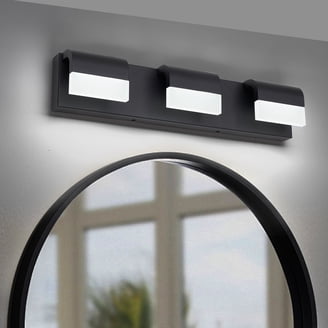 39.4" Black Modern LED Vanity Light With Remote - Dimmable Bathroom Light Fixture Over Mirror, 1000LM