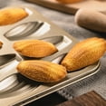thumbnail image 4 of Coofit Madeleine Pan 12-Cavity Non-stick Seashell Shape Madeleine Mold Baking Mold, 4 of 10