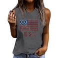 thumbnail image 2 of Mifsaly American Flag Tank Tops Women Crewneck Sleeveless Top Cotton Graphic Summer Shirts Loose Fit Breathable Soft Casual Independence Day Patriotic Tees XXL, 2 of 4