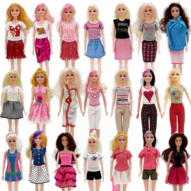 21 piezas de ropa para munecas Barbie de 30 cm ropa de princesa vestidos para munecas aleatorio Walmart en linea