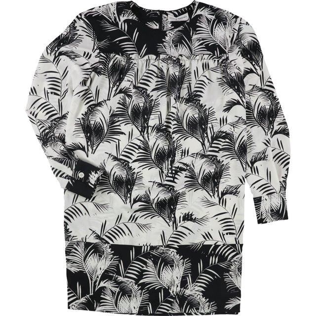 Sonia Rykiel Vestido de vaina con estampado de palmeras para mujer, negro, 40