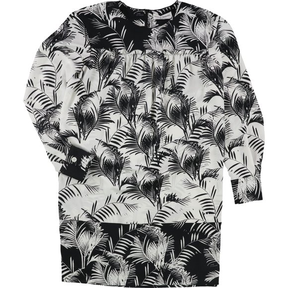 Sonia Rykiel Vestido de vaina con estampado de palmeras para mujer, negro, 40