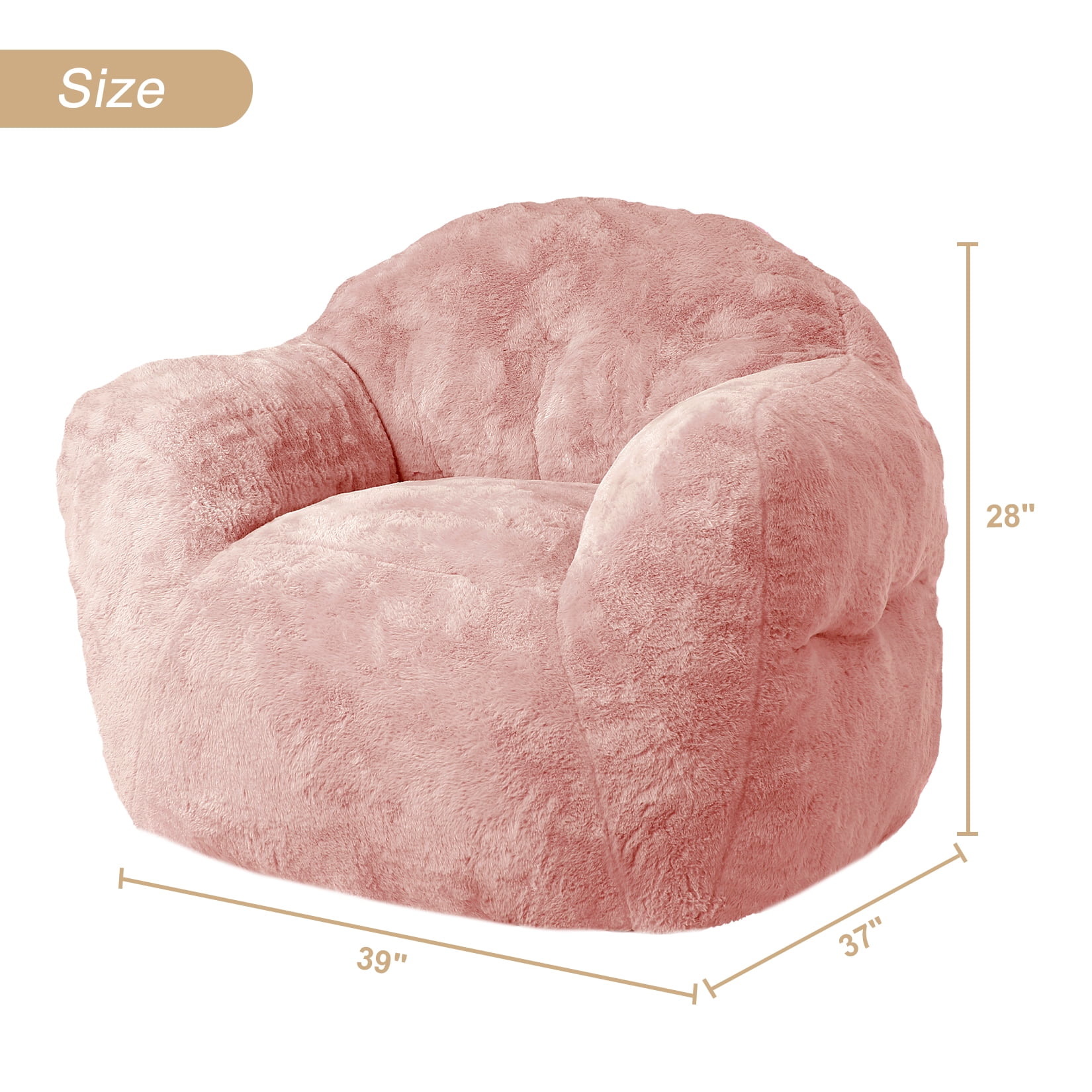 Extra Large Bean Bag Chair 39 Inch,Pre-Filled Plush Beanbag Sofa for Adults, Kids & Teens, Comfortable Lounge Chair for Bedroom & Living Room
