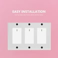 thumbnail image 4 of LEORX White Three Gang Screwless Wall Plate Cover Sleek Outlet Frame for Home Decor, 4 of 8