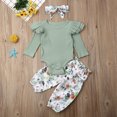 thumbnail image 2 of Qiylii Baby Girl 3Pcs Clothes Set Romper Bodysuit Floral Pants Outfits+Headband, 2 of 8