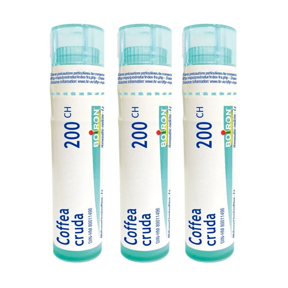Boiron Coffea Cruda 200CH – Homeopathic Medicine, Box of 3 Tubes (4g Each, Approx. 80 Pellets per Tube)