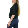 thumbnail image 3 of ToBeInStyle Women's 3/4 Sleeve Cowlneck Relaxed Fit Cropped, 3 of 7