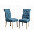thumbnail image 5 of Set of 2 Solid Wood Blue Tufted Parsons Dining Chairs - Perfect for Daily Meals, 5 of 9