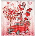thumbnail image 2 of Happy Valentine‘s Day Shower Curtain Love Heart Bathroom Curtain Valentines Gnomes Love Tree Romance Vintage Red Truck with Rose Flowers Farmhouse Fabric Shower Curtains for Home Decor 72 x 72 Inches, 2 of 6