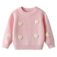 thumbnail image 2 of YunPes Toddler Baby Boy Girl Heart Knit Sweater Kids Outfit Striped Sweater, 2 of 6