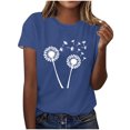 thumbnail image 1 of Kaemgyyd T-Shirt Grande Taille pour Femmes Mignon Imprimé Graphique Col Rond Tee Doux Léger Manches Courtes Vêtements, 1 of 4