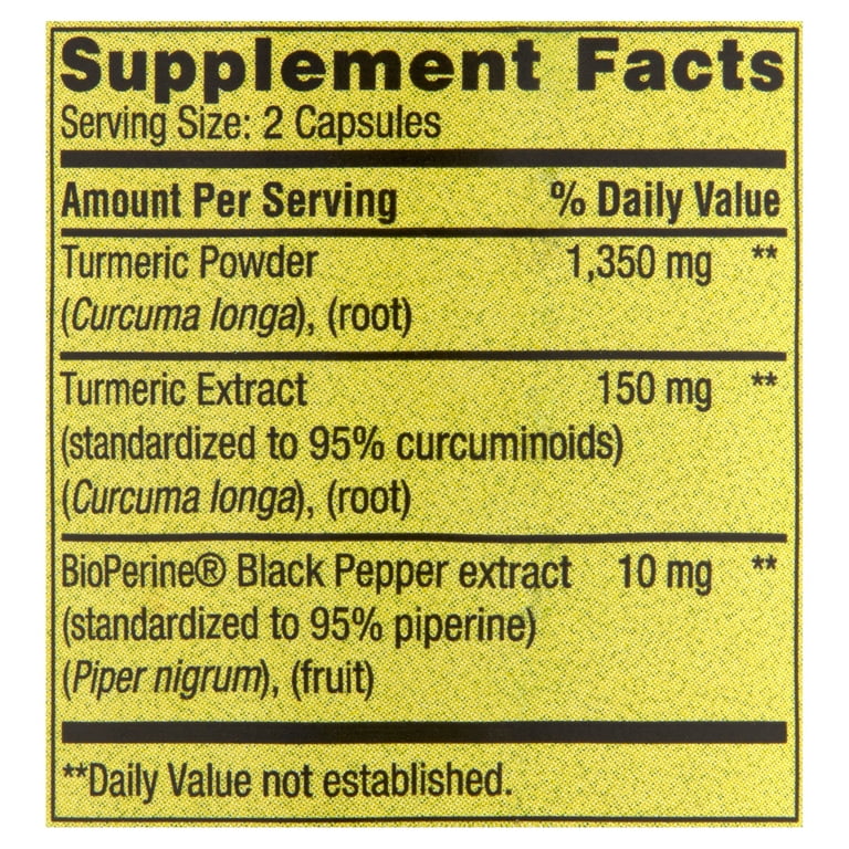 Spring Valley Ultra Strength Turmeric Curcumin, 1500mg photo 2