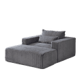 thumbnail image 4 of 75-Inch Corduroy Sponge Sofa Lounge Chair with Removable footrest,No Assembly Required,Fluffy Modern Sleeper Chair for Indoor Living Room Bedroom, 4 of 19